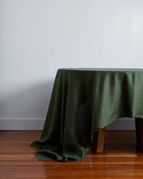 100% Linen Tablecloth in Olive