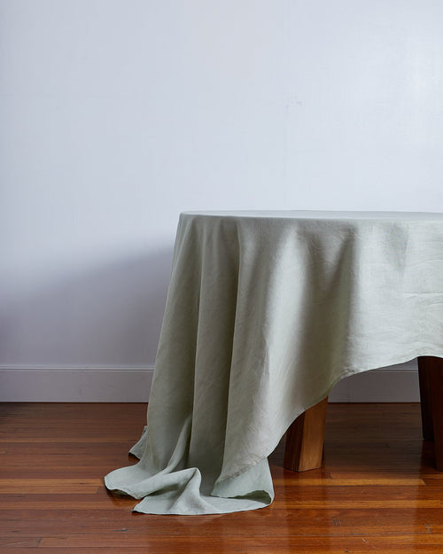 100% Linen Tablecloth in Sage