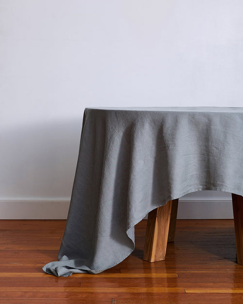 100% Linen Tablecloth in Mineral