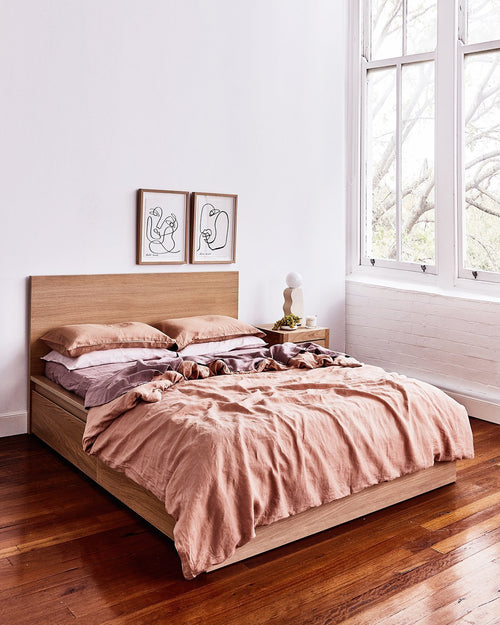 Terracotta 100% Flax Linen Duvet Cover