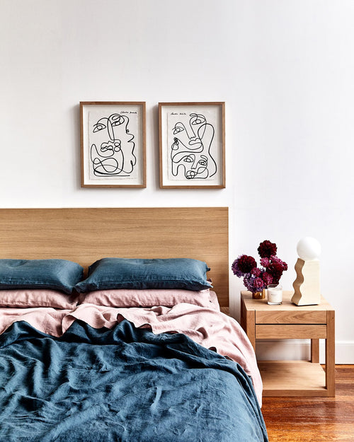 Petrol 100% Flax Linen Duvet Cover