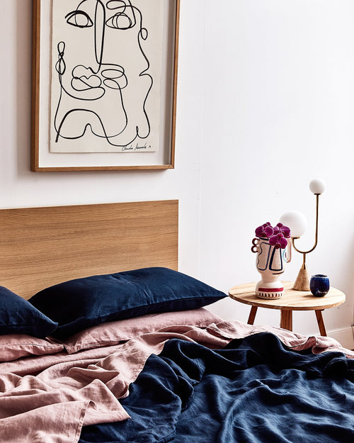 100% French Flax Linen Classic Robe in Rust