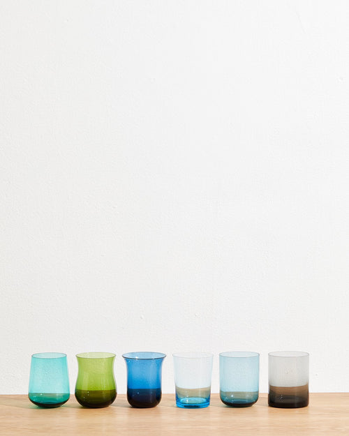 Bitossi Home Glass Tumblers in Blue/Green (Set of 6)