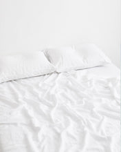 Load image into Gallery viewer, White 100% Flax Linen Fitted Sheet