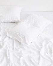 Load image into Gallery viewer, White 100% Flax Linen Fitted Sheet