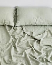 Load image into Gallery viewer, Sage 100% Flax Linen Fitted Sheet