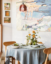 Load image into Gallery viewer, 100% Linen Scalloped Placemats in Sage &amp; Olive (Set of Four)