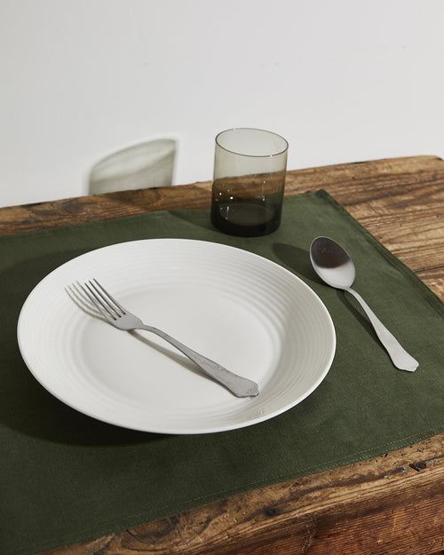 100% Linen Placemats in Olive (Set of Four)