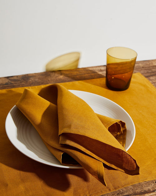 100% Linen Napkins in Turmeric (Set of Four)