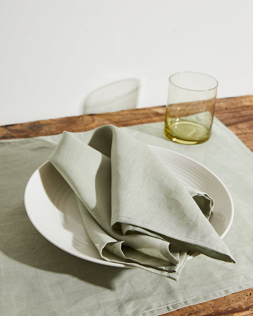 100% Linen Napkins in Sage (Set of Four)