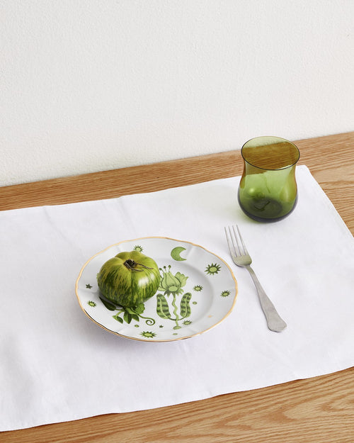 Olive Stripe 100% Flax Linen Fitted Sheet