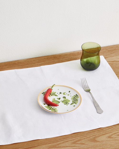 Olive Stripe 100% Flax Linen Fitted Sheet