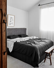 Load image into Gallery viewer, Charcoal 100% Flax Linen Bedding Set