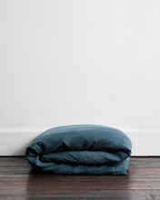 Load image into Gallery viewer, Petrol 100% Flax Linen Duvet Cover