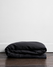 Load image into Gallery viewer, Charcoal 100% Flax Linen Duvet Cover