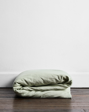 Load image into Gallery viewer, Sage 100% Flax Linen Duvet Cover