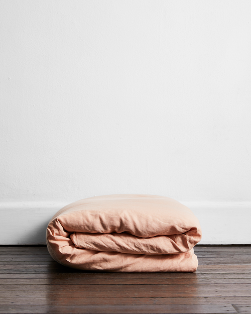 Terracotta 100% Flax Linen Duvet Cover