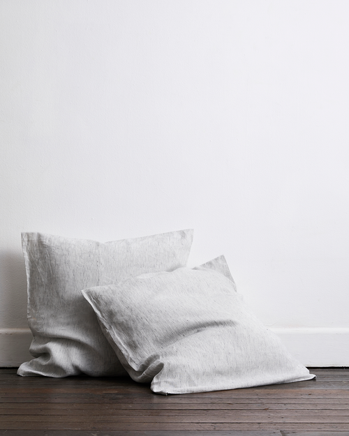 Pinstripe 100% Flax Linen European Pillowcases (Set of Two)