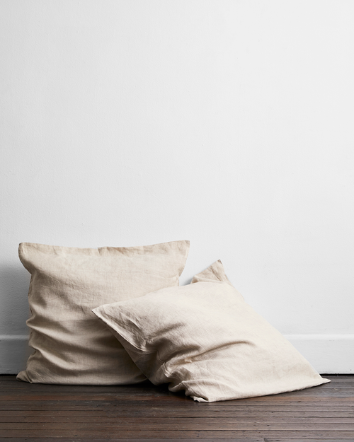 Oatmeal 100% Flax Linen European Pillowcases (Set of Two)