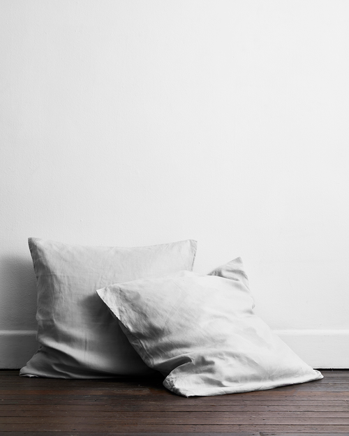 Fog 100% Flax Linen European Pillowcases (Set of Two)