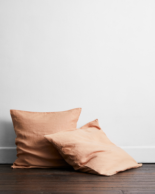Terracotta 100% Flax Linen European Pillowcases (Set of Two)