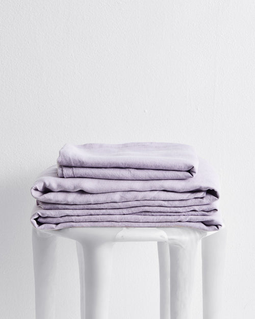 Lilac 100% Flax Linen Sheet Set