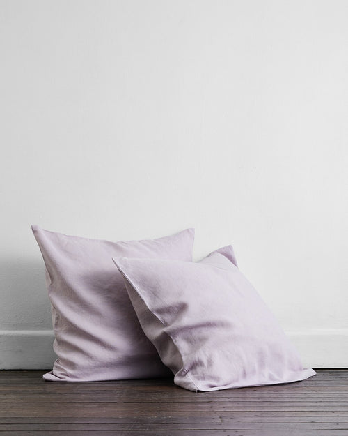 Lilac 100% Flax Linen European Pillowcases (Set of Two)