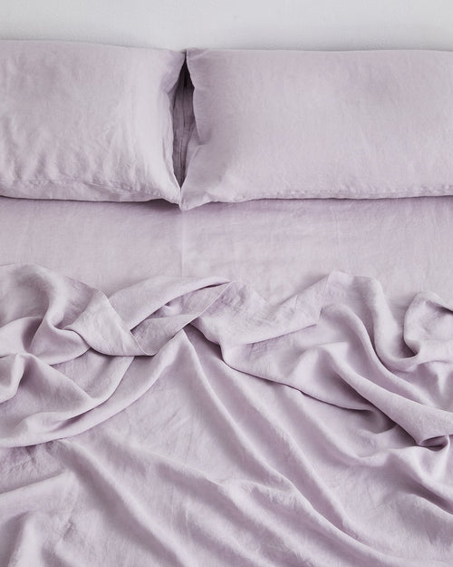 Lilac 100% Flax Linen Flat Sheet