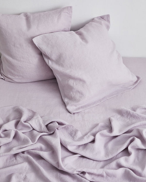 Lilac 100% Flax Linen European Pillowcases (Set of Two)