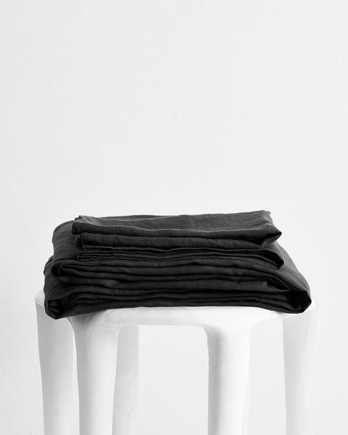 Charcoal 100% Flax Linen Sheet Set