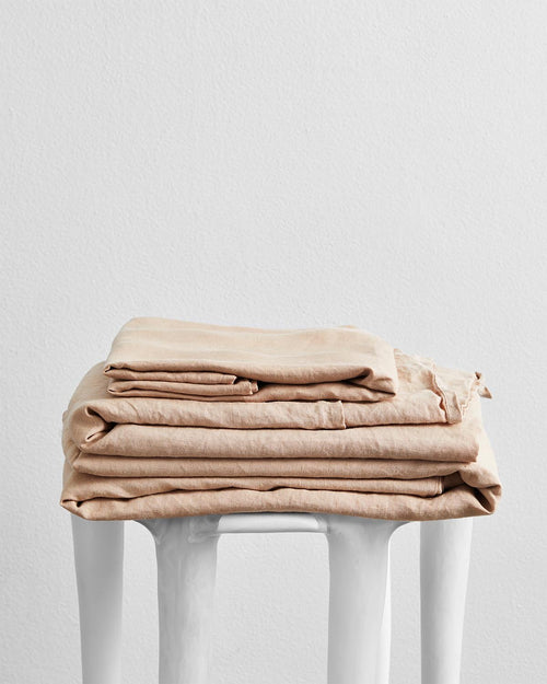 Terracotta 100% Flax Linen Sheet Set
