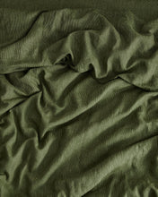 Load image into Gallery viewer, Olive Stripe 100% Flax Linen Bedding Set