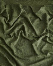 Load image into Gallery viewer, Olive Stripe 100% Flax Linen Fitted Sheet