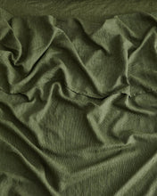 Load image into Gallery viewer, Olive Stripe 100% Flax Linen Flat Sheet
