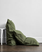 Load image into Gallery viewer, Olive Stripe 100% Flax Linen Pillowcases (Set of Two)