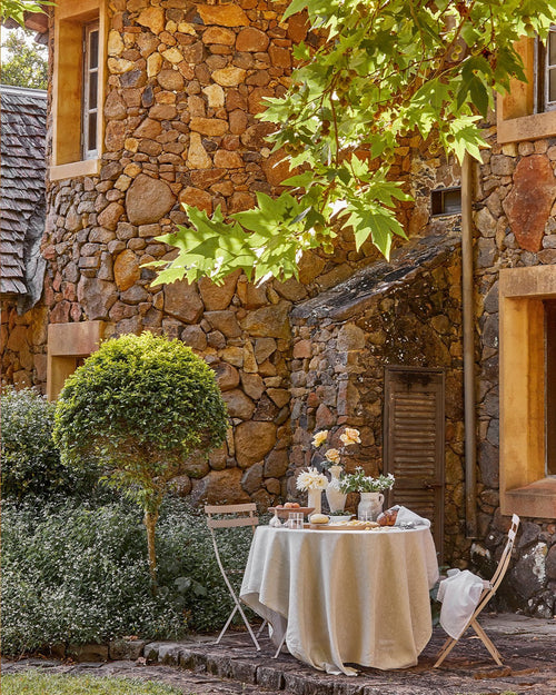 100% Linen Tablecloth in Oatmeal