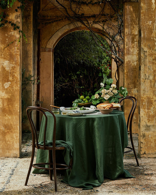 100% Linen Tablecloth in Olive
