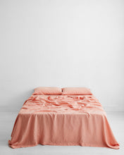 Load image into Gallery viewer, Peach 100% Flax Linen Sheet Set