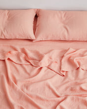Load image into Gallery viewer, Peach 100% Flax Linen Flat Sheet