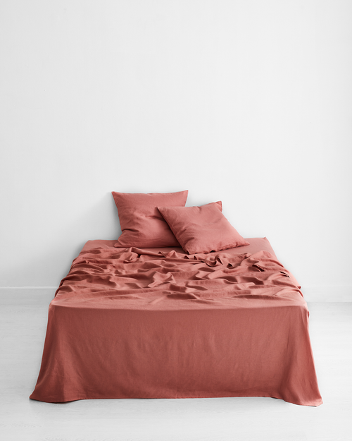 Pink Clay 100% Flax Linen European Pillowcases (Set of Two)