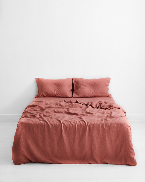 Pink Clay 100% Flax Linen Pillowcases (Set of Two)