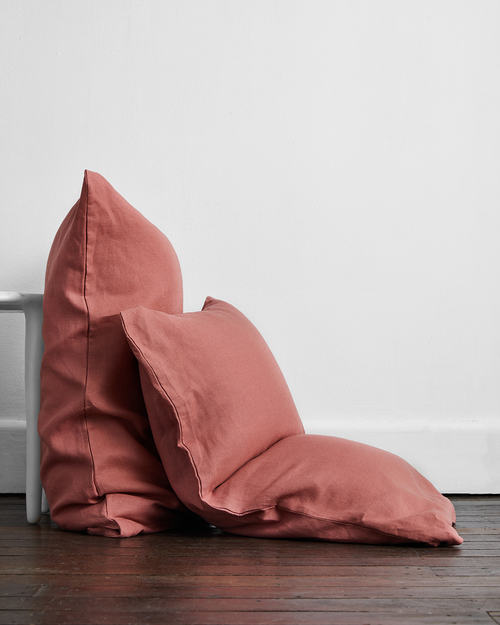 Pink Clay 100% Flax Linen Pillowcases (Set of Two)