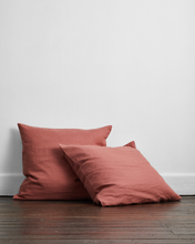Load image into Gallery viewer, Pink Clay 100% Flax Linen European Pillowcases (Set of Two)