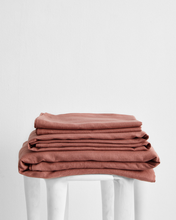 Load image into Gallery viewer, Pink Clay 100% Flax Linen Sheet Set