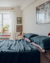 Load image into Gallery viewer, Petrol 100% Flax Linen Bedding Set