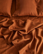 Load image into Gallery viewer, Rust 100% Flax Linen Fitted Sheet