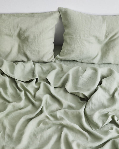 Sage 100% Flax Linen Duvet Cover