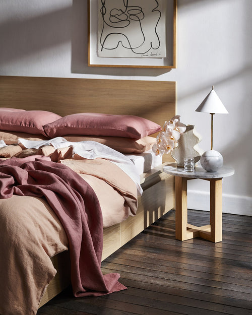 Pink Clay 100% French Flax Linen Throw