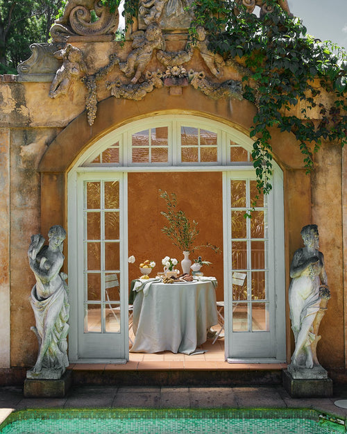 100% Linen Tablecloth in Sage