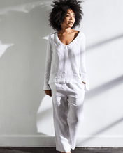 Load image into Gallery viewer, 100% French Flax Linen Top in White